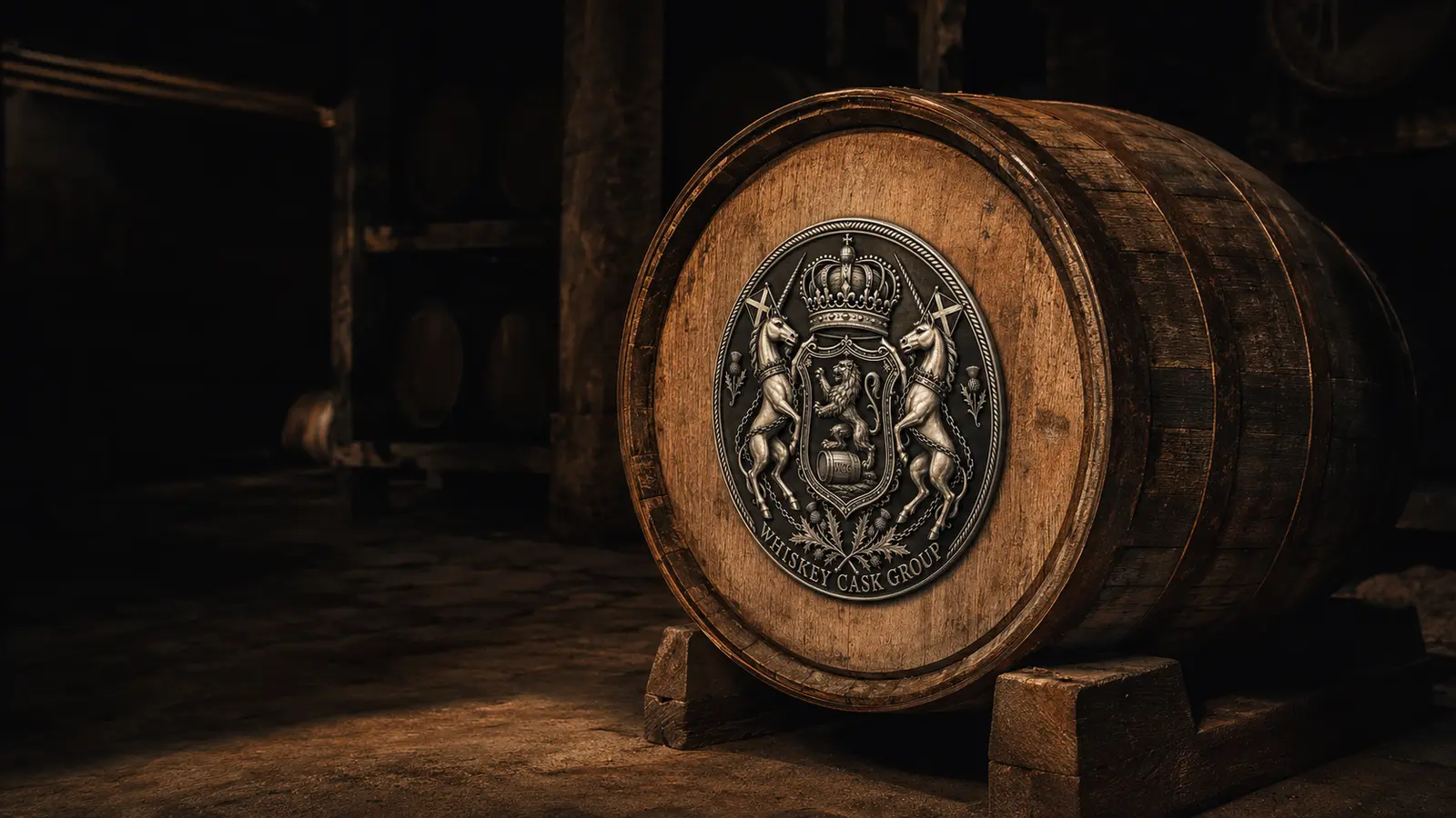 WCG cask warehouse — rows of maturing Scotch whisky